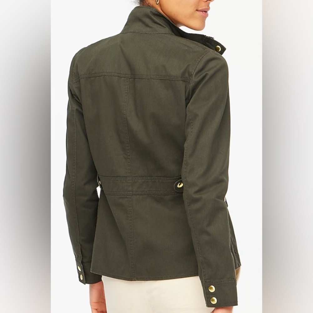 NEW- J. Crew Resin-coated twill field jacket. Mossy Brown. Size small - Picture 4 of 9